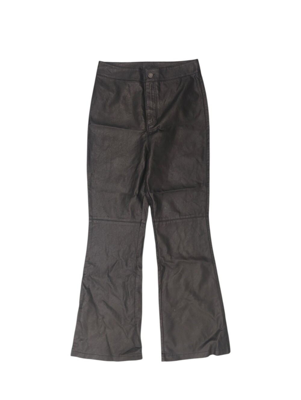 Free People faux leather flare leg pants high rise size 6